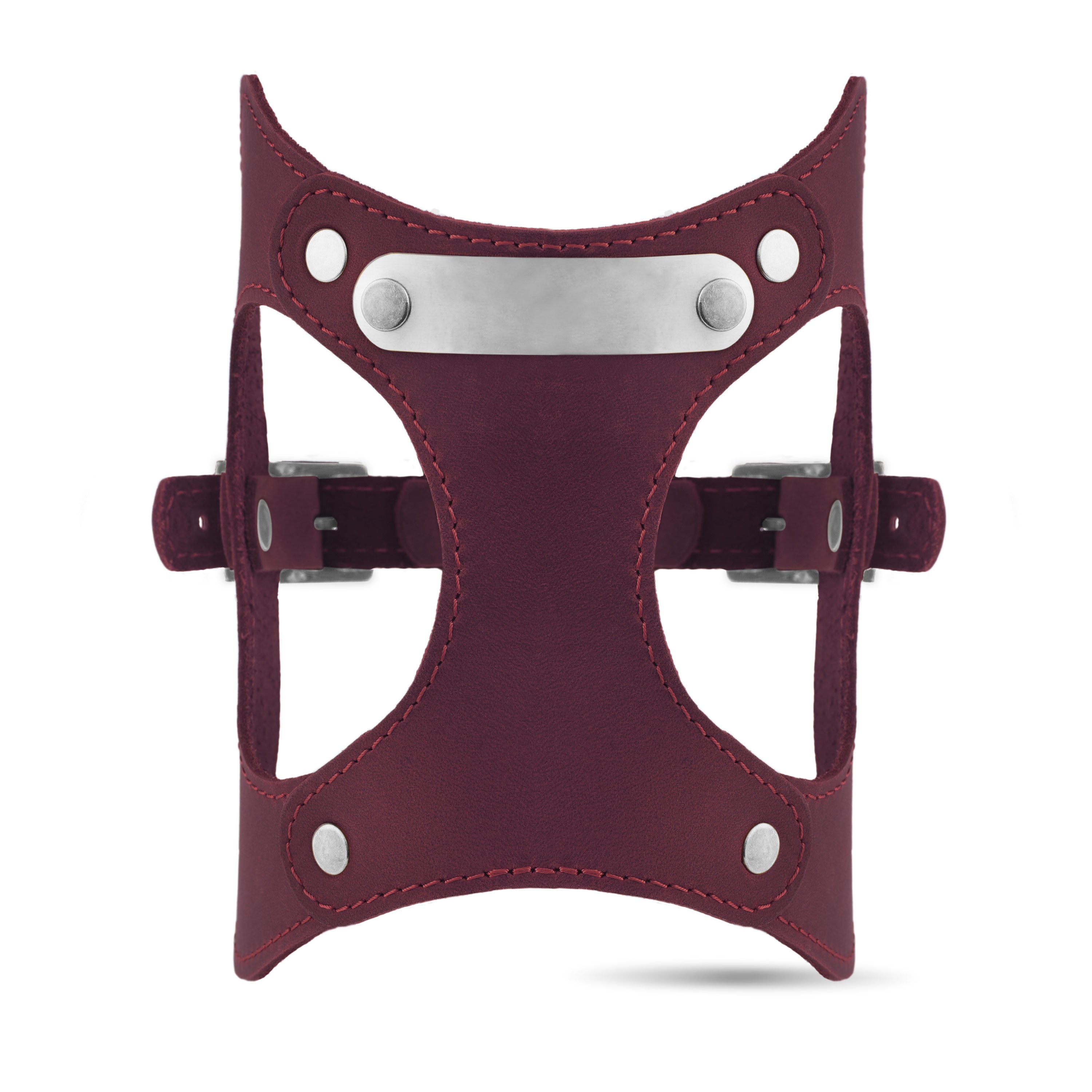 Simple Engraved Leather Cat Harness