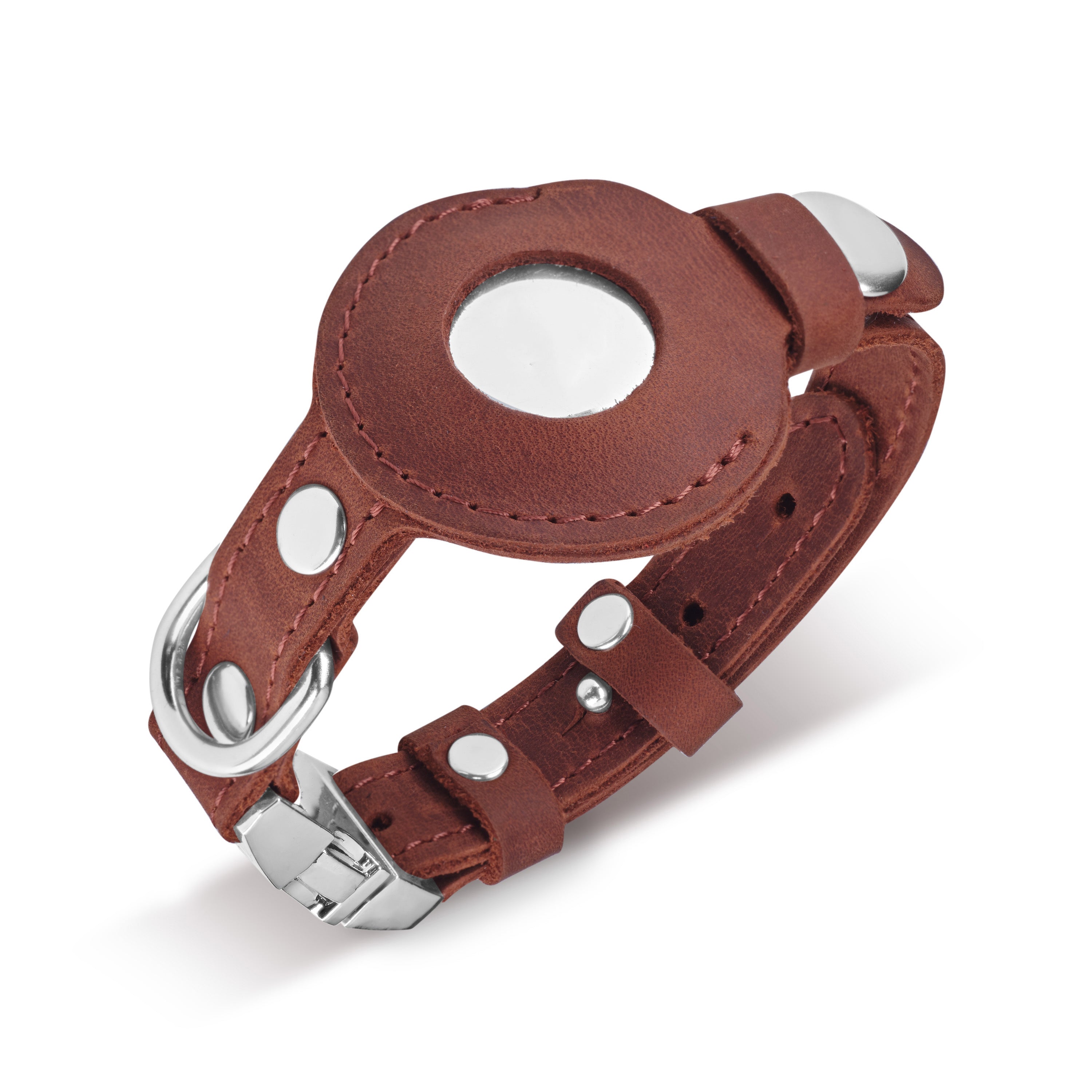 Leather AirTag Cat Collar Clip